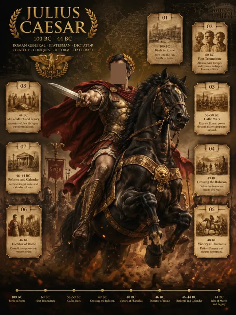 Roman Commander Historical Biography Poster