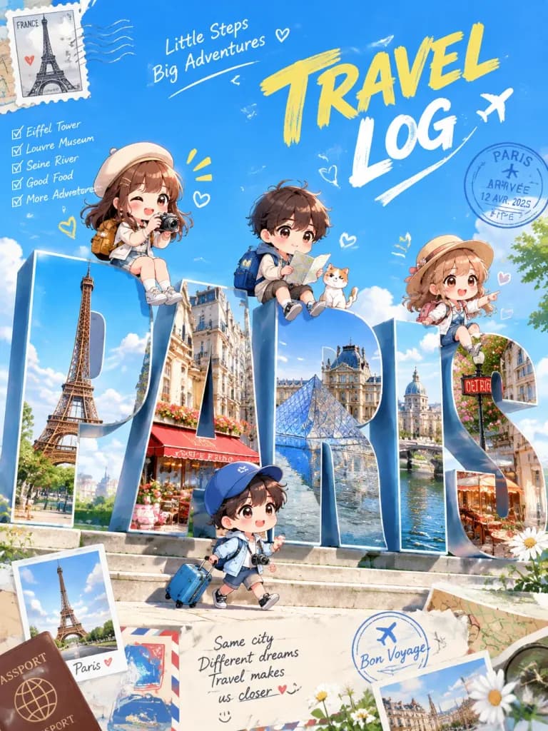ちびキャラ旅行Vlogポスター