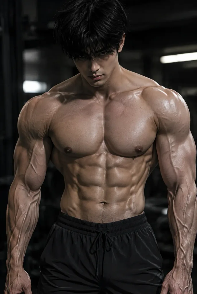 Muscular Male Dramatic Studio Portrait