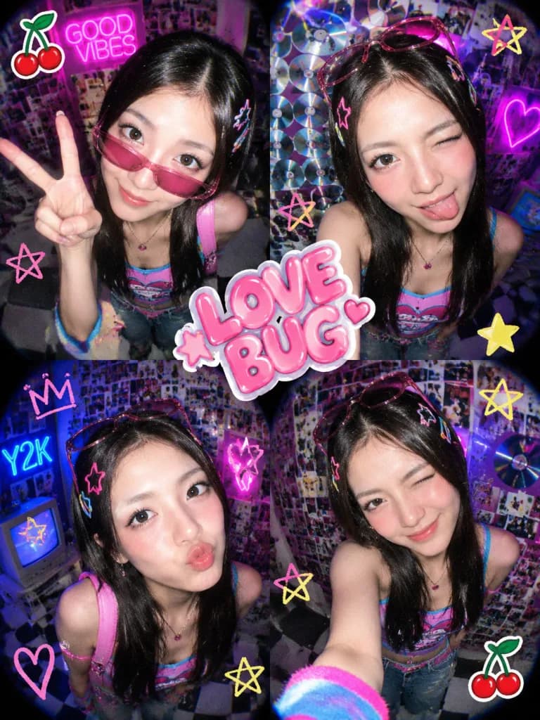 Y2K Fisheye Photo Booth Collage