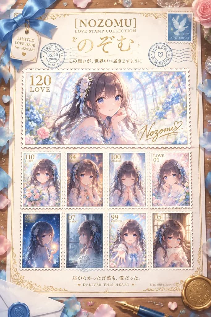 Romantic Anime Memorial Stamp Sheet