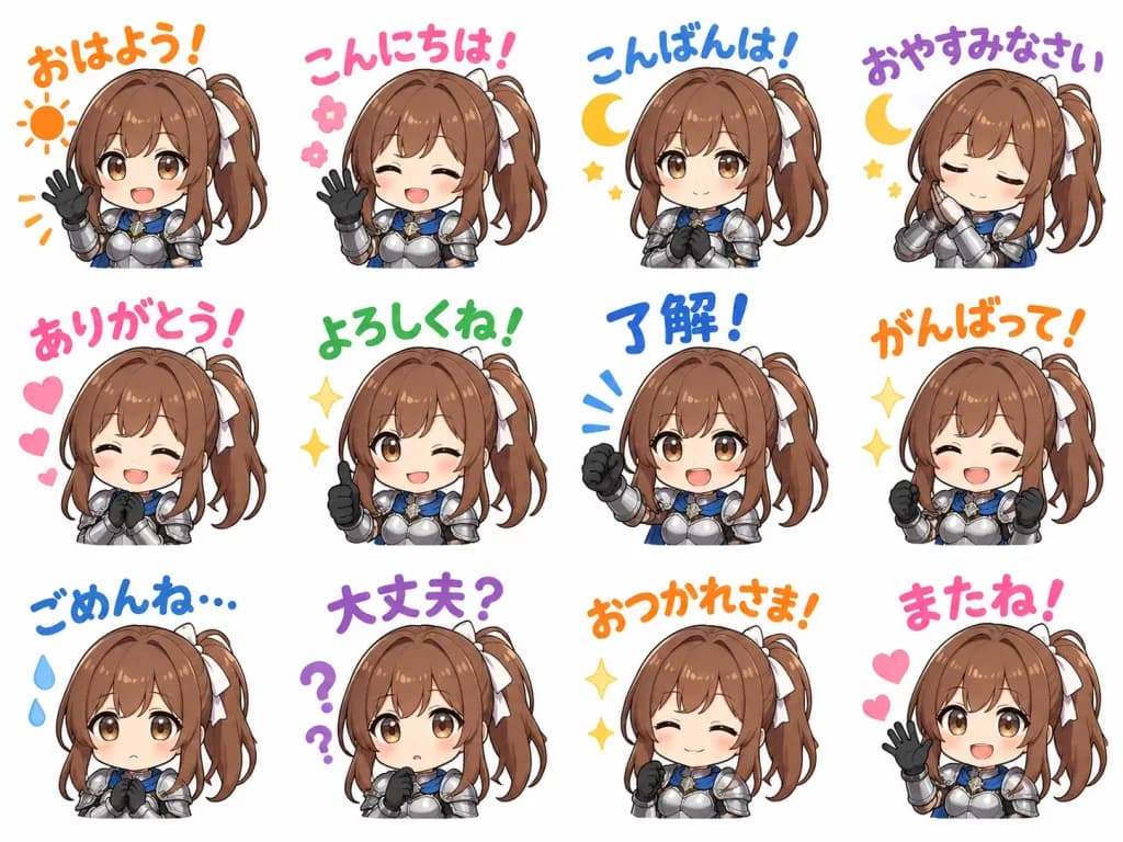 ちびキャラ女騎士リアクションスタンプシート