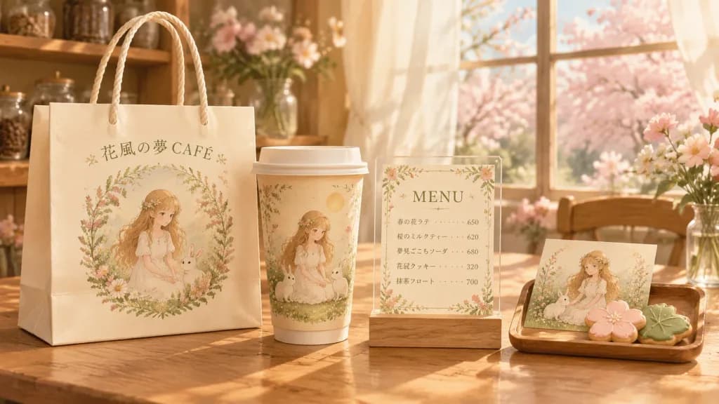 Floral Character Café Merchandise Mockup