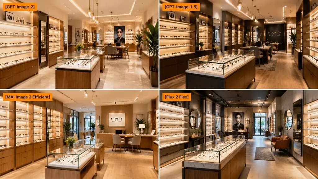 Optical Store Comparison Collage