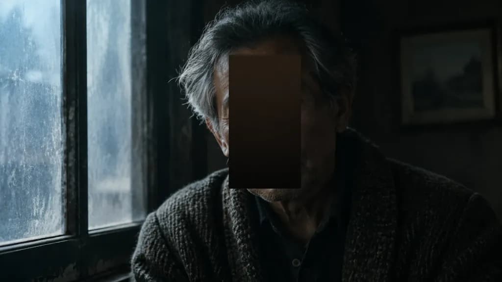모자이크 처리된 무드 시네마틱 인물화