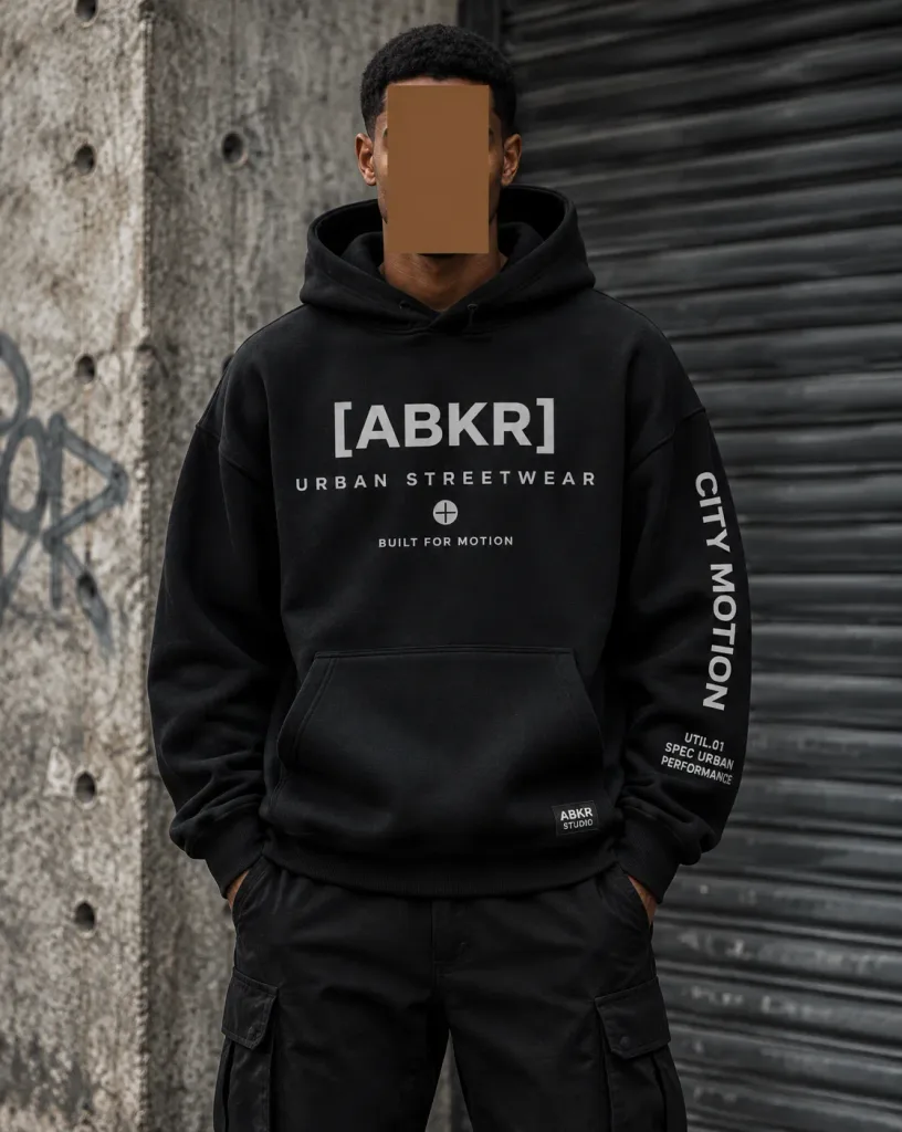 Urban Streetwear Black Hoodie Editorial