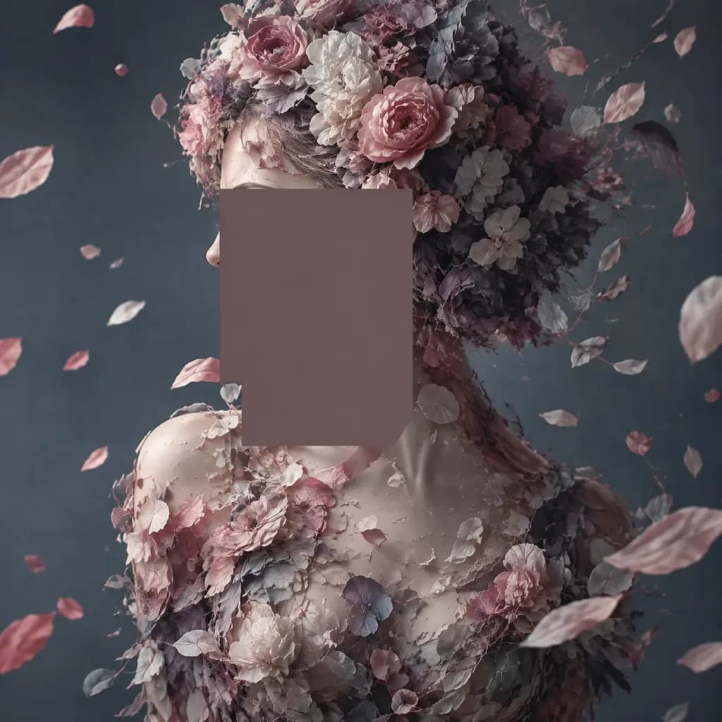 Surreal Floral Silhouette Portrait