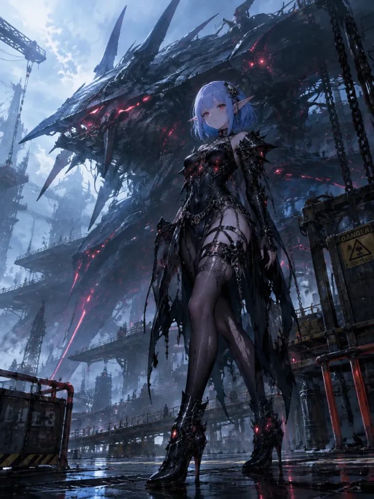 Elfe Cyberpunk Gothique et Machine de Guerre