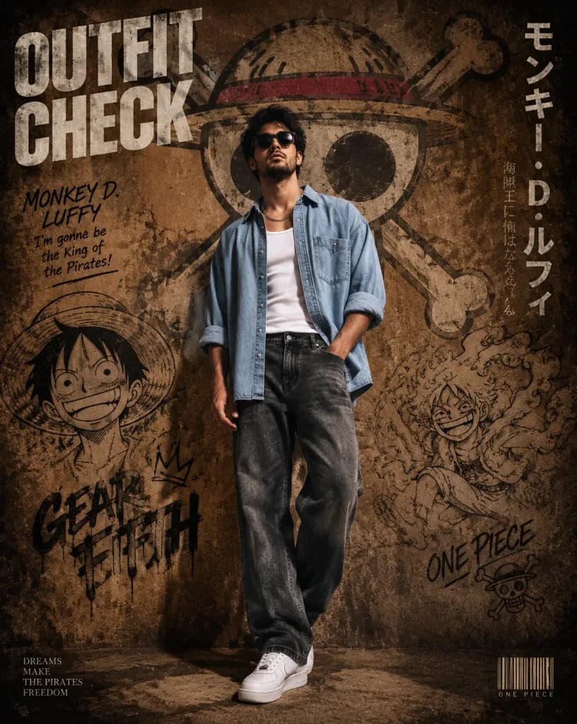 Affiche Éditoriale Streetwear Style Anime