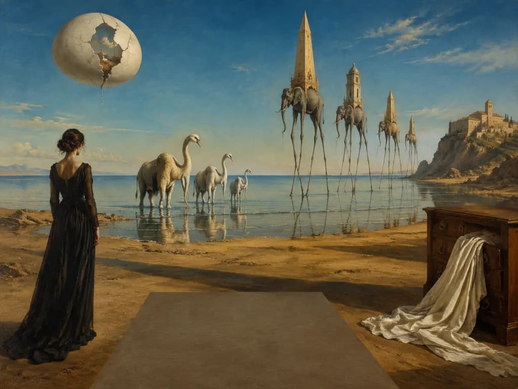 Salvador Dali Style Desert Seashore
