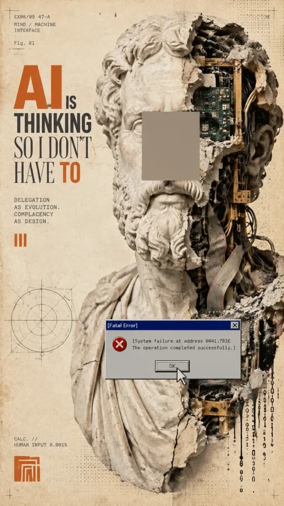 Retro Fatal Error Renaissance Sculpture Collage