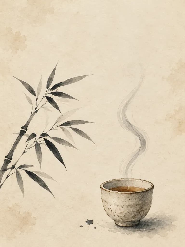 極簡禪意水墨熱茶杯