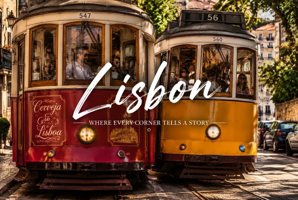 Vintage Tram Editorial Travel Poster