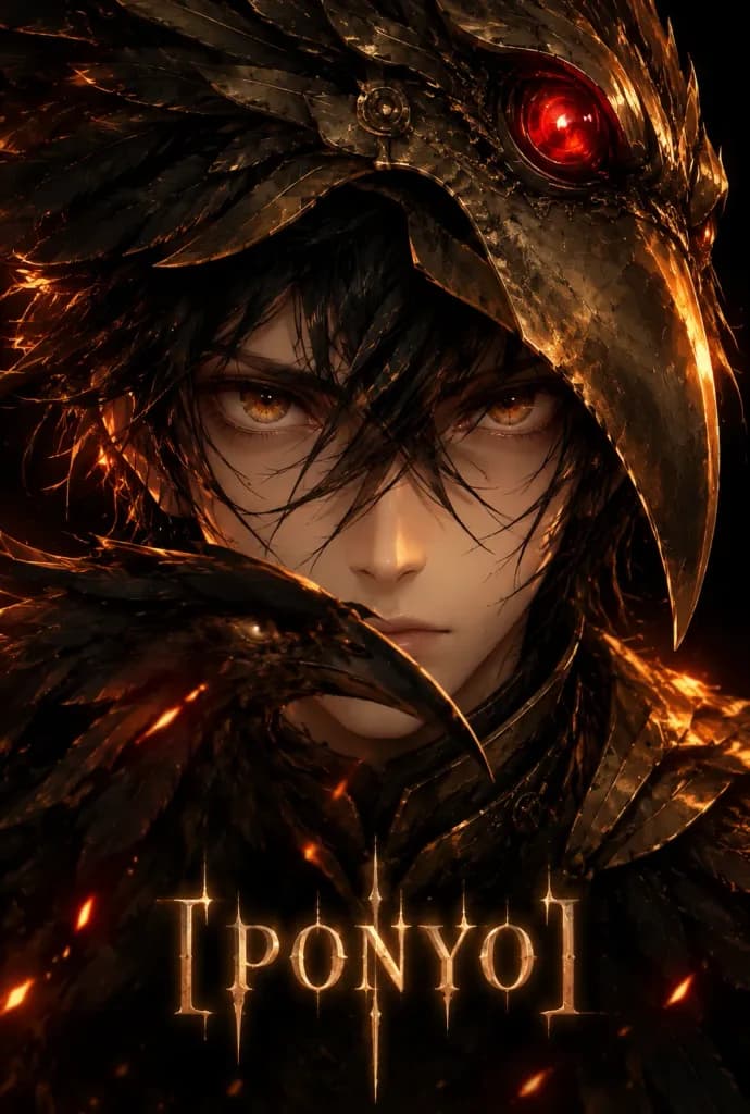 Dark Fantasy Raven Warrior Anime Poster