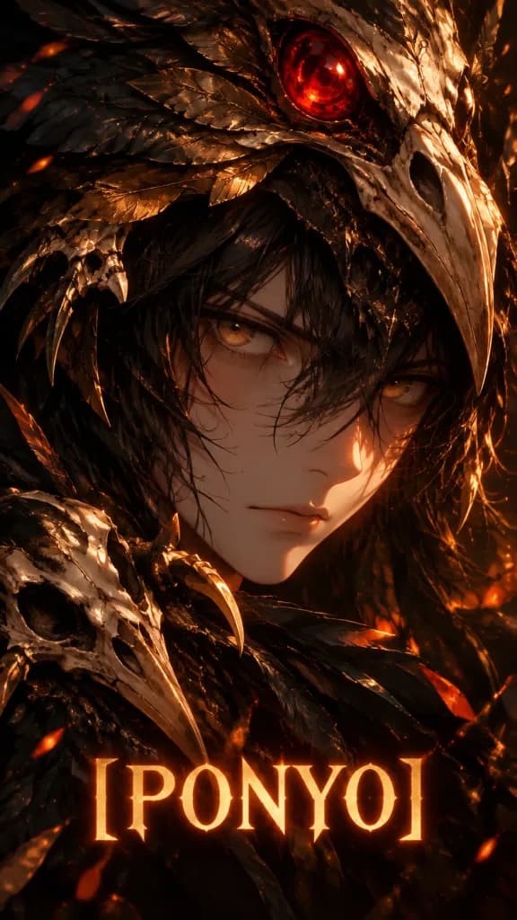 Dark Fantasy Raven Warrior Anime Poster