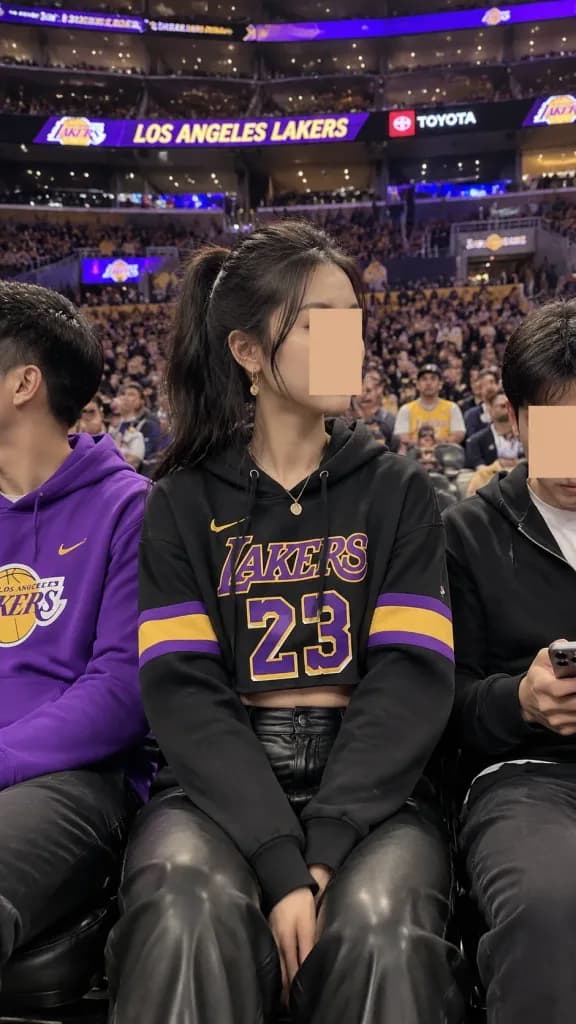 Courtside Fan at Lakers Game