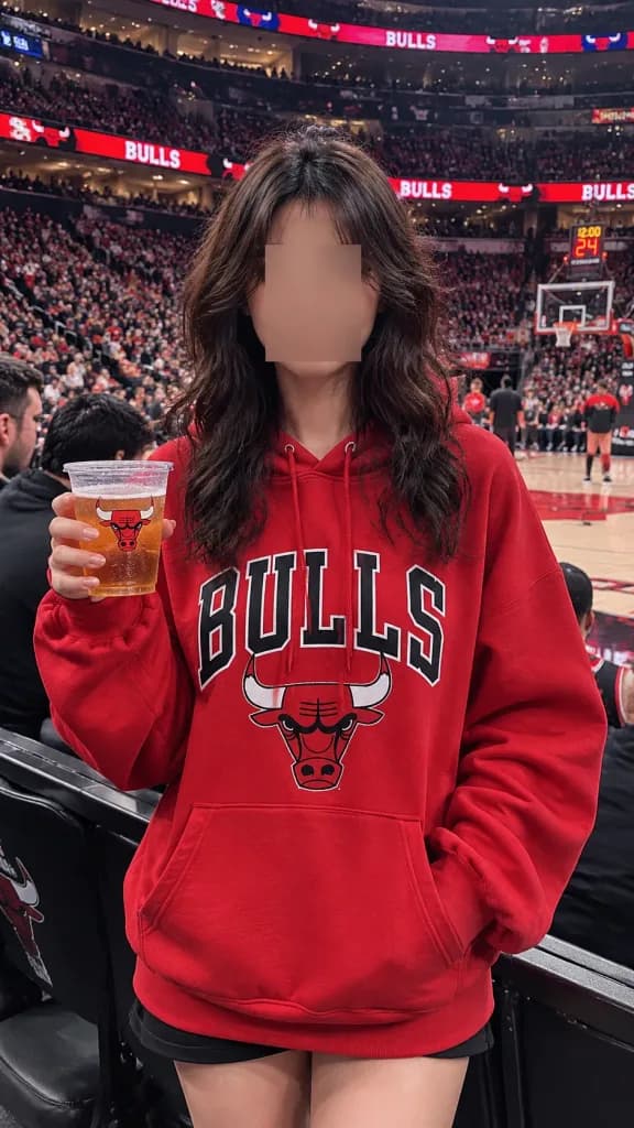 Retrato de Aficionada a Pie de Pista de los Bulls