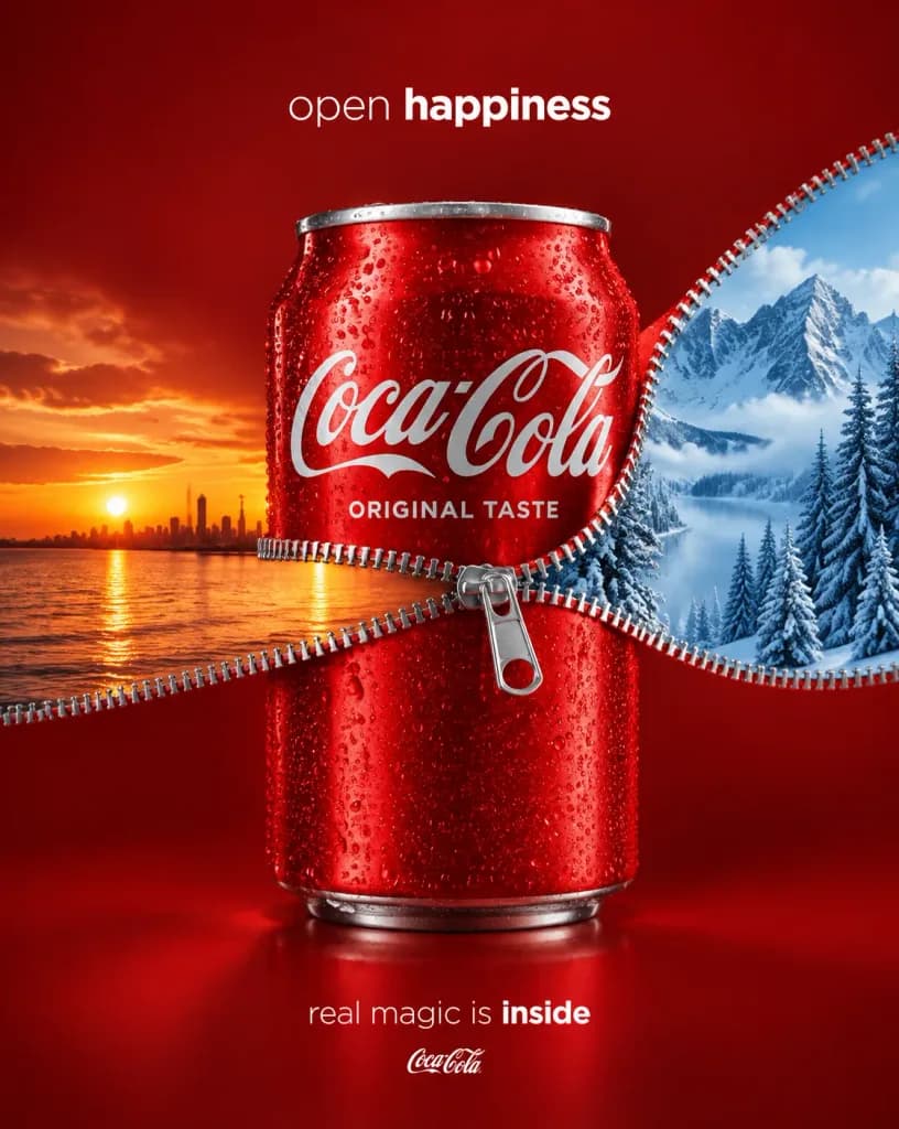 Surreal Zipper Soda Commercial Ad