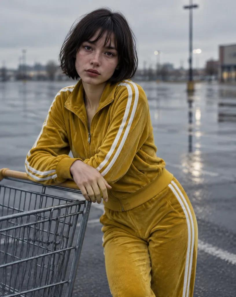 Retro Tracksuit Urban Fashion Portrait