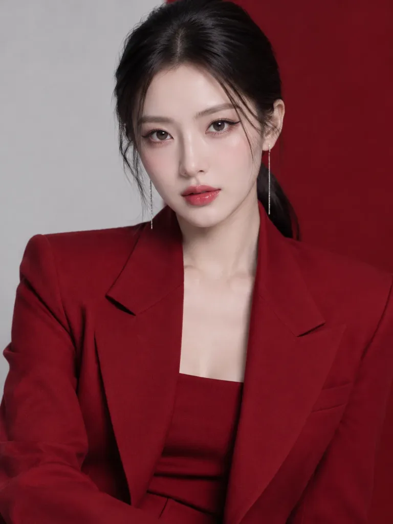 Koreański Studyjny Portret w Stylu Editorial Fashion