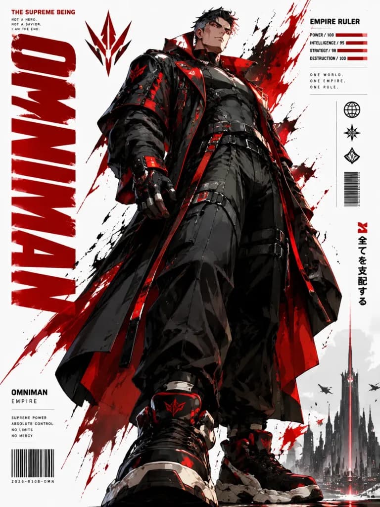 Futuristic Anime Superhero Techwear Poster