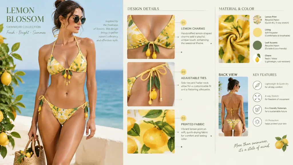 Themed Swimwear Fashion Design Board