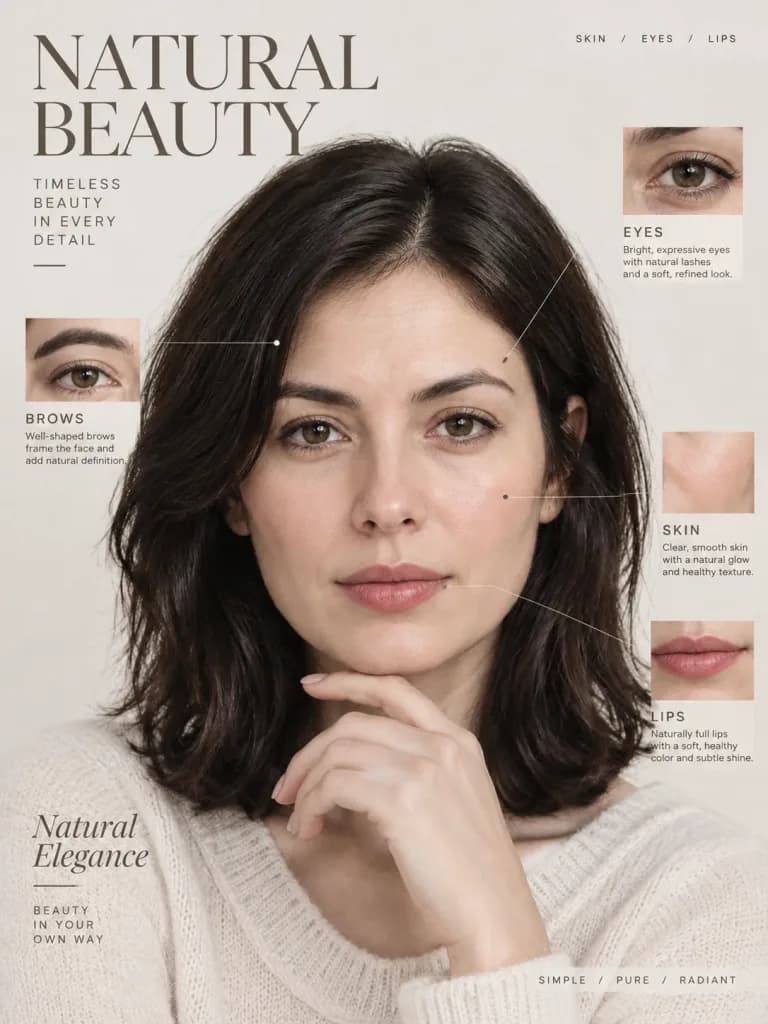 Infographie éditoriale de beauté de luxe