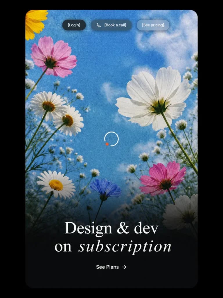Halftone Floral Landing Page Hero