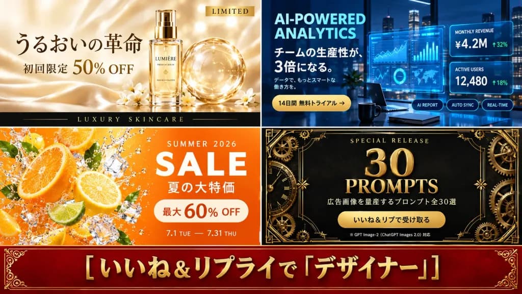 Four Ad Panels Japanese Campaign Grid Collage