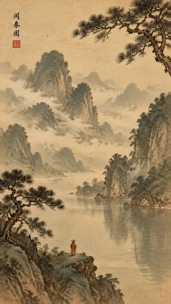 Song Dynasty Shan Shui Ink Landscape