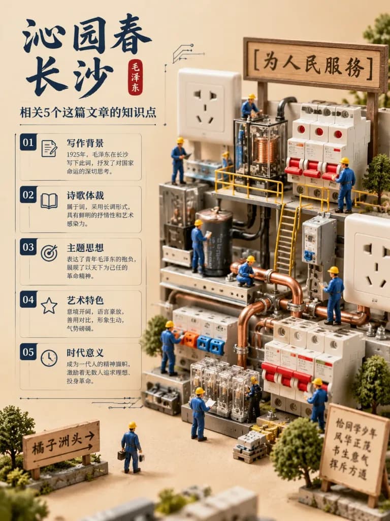 Chinese Poem Electrical Diorama Infographic