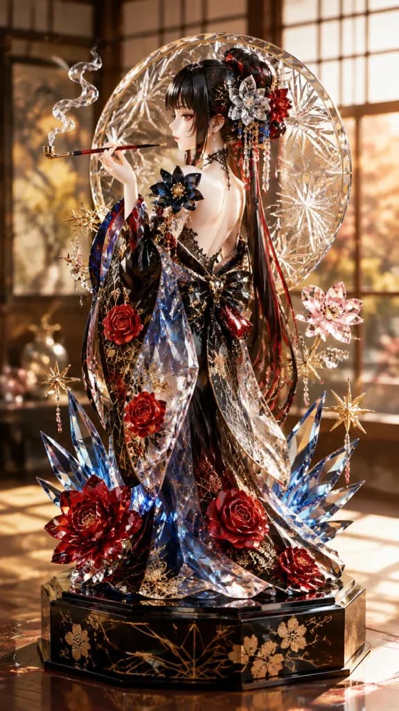 Edo Kiriko Gothic Glass Figurine