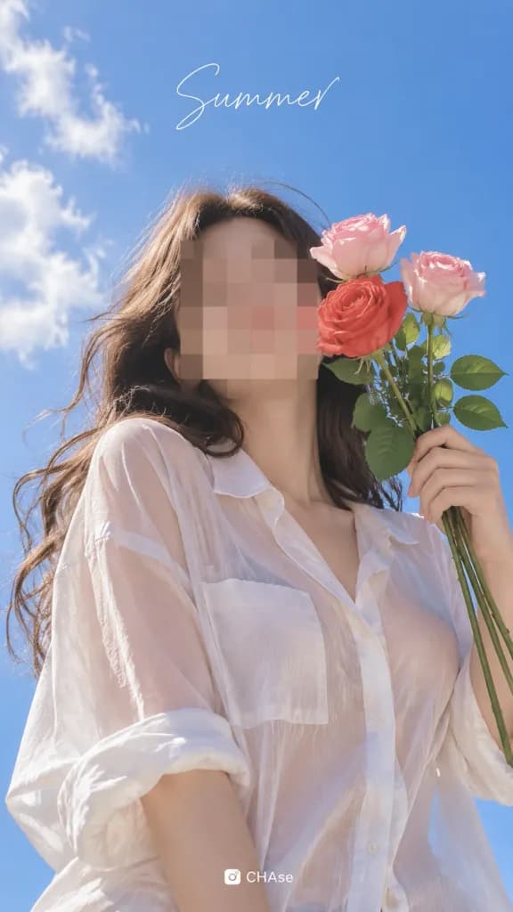 감성 여름 장미 인물 배경화면