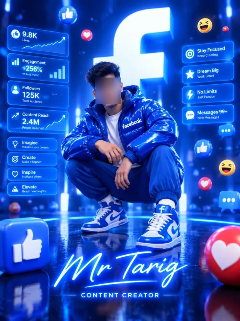 Futuristic Social Creator 3D Poster