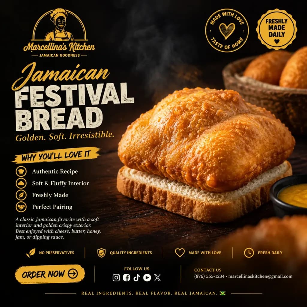 Jamaican Festival Bread Advertising Poster