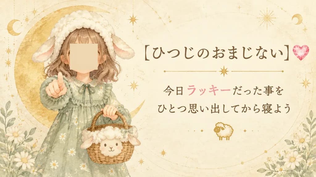 日系小羊睡前療癒海報