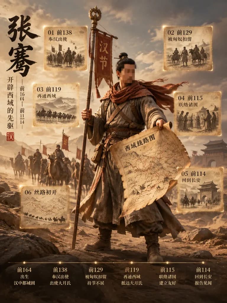 Zhang Qian Silk Road Archive Poster