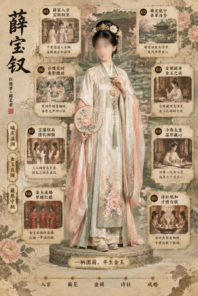 Chinese Historical Character Scrapbook Infographic
