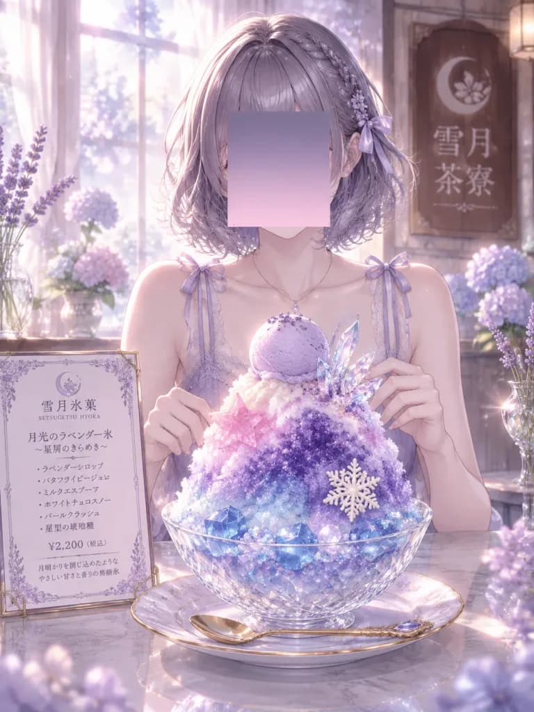 Lavender Moonlight Kakigori Dessert Café