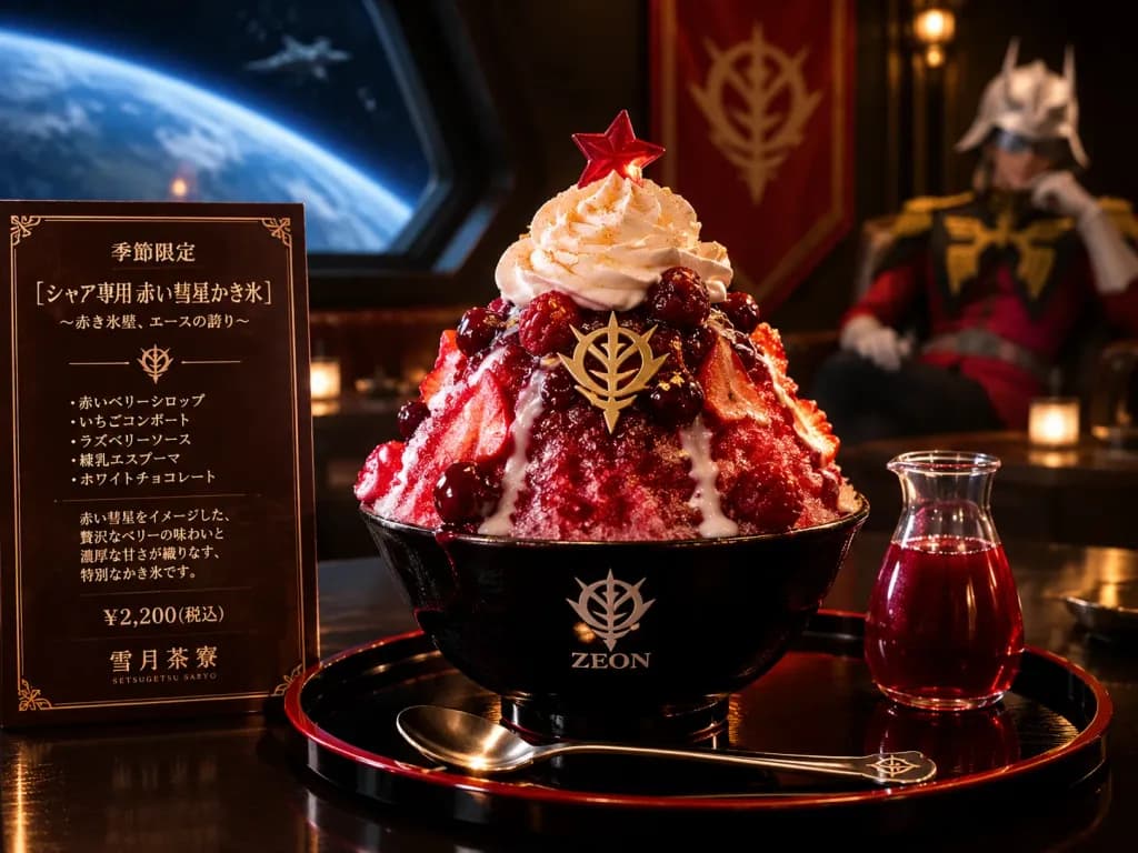 Red Comet Anime Shaved Ice Dessert