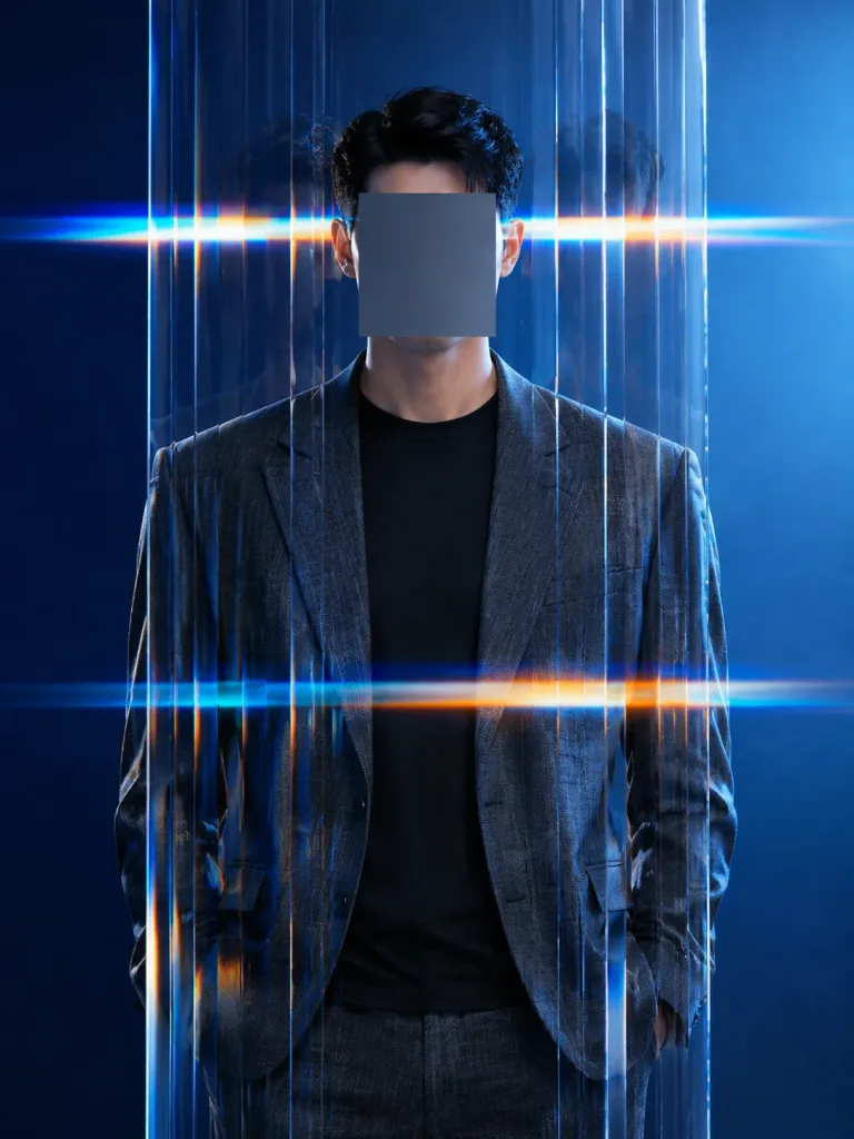 Refractive Glass Anonymous Studio Portrait