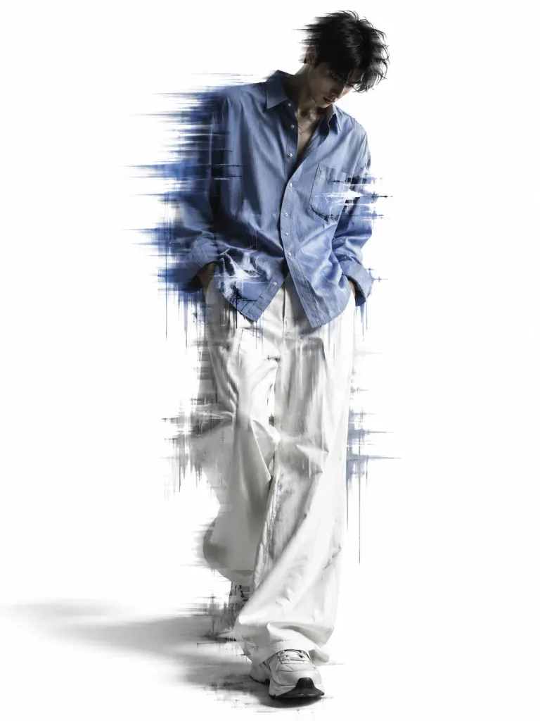 Minimal Glitch Motion Fashion Portrait