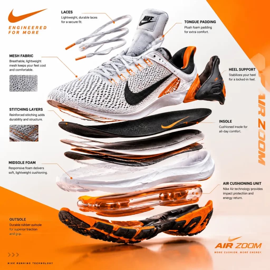 Exploded View Sneaker Technical Infographic