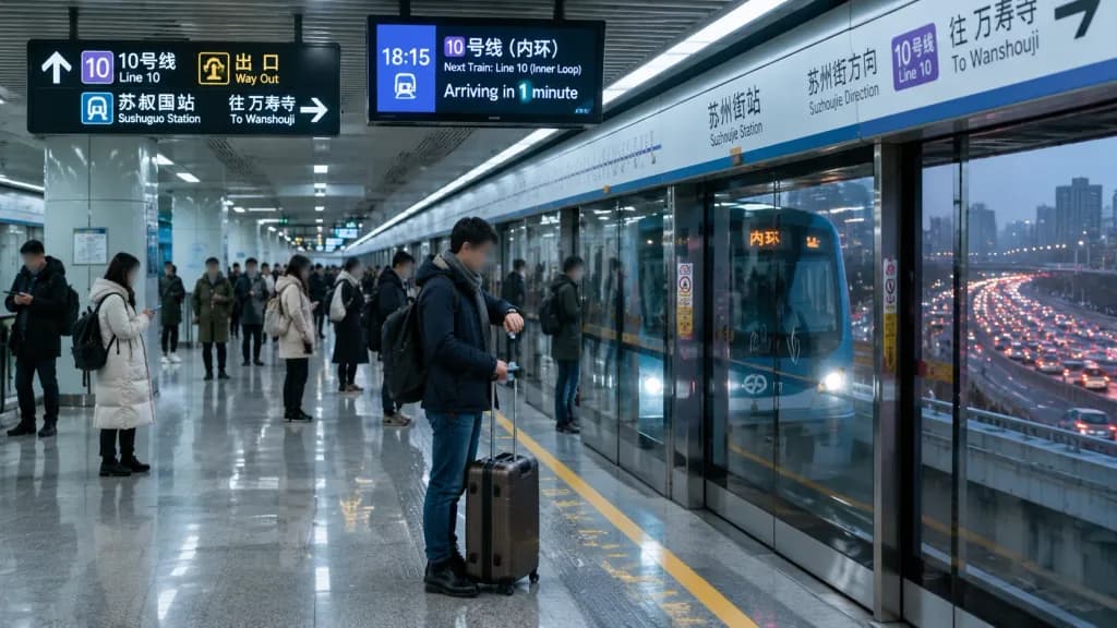 Subway Commute Beside Rush Hour Traffic