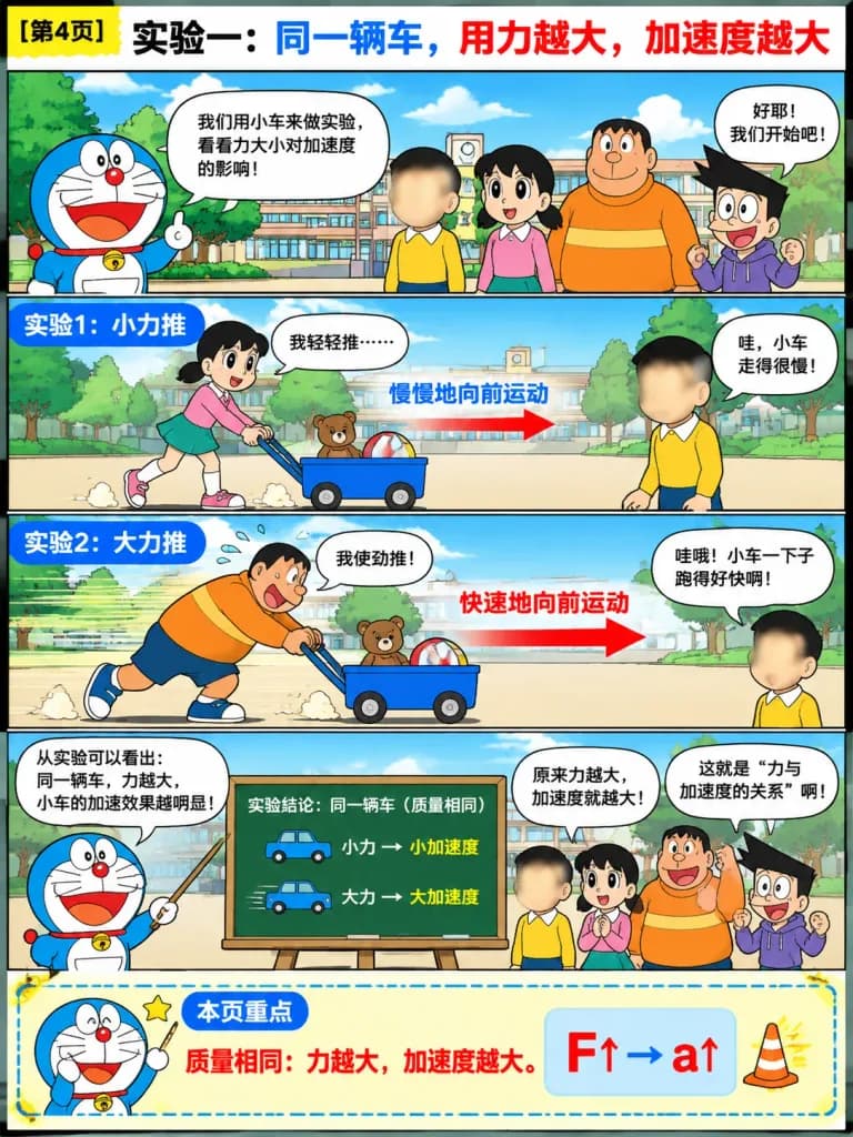 Planche de Manga Éducatif sur la Loi de Newton