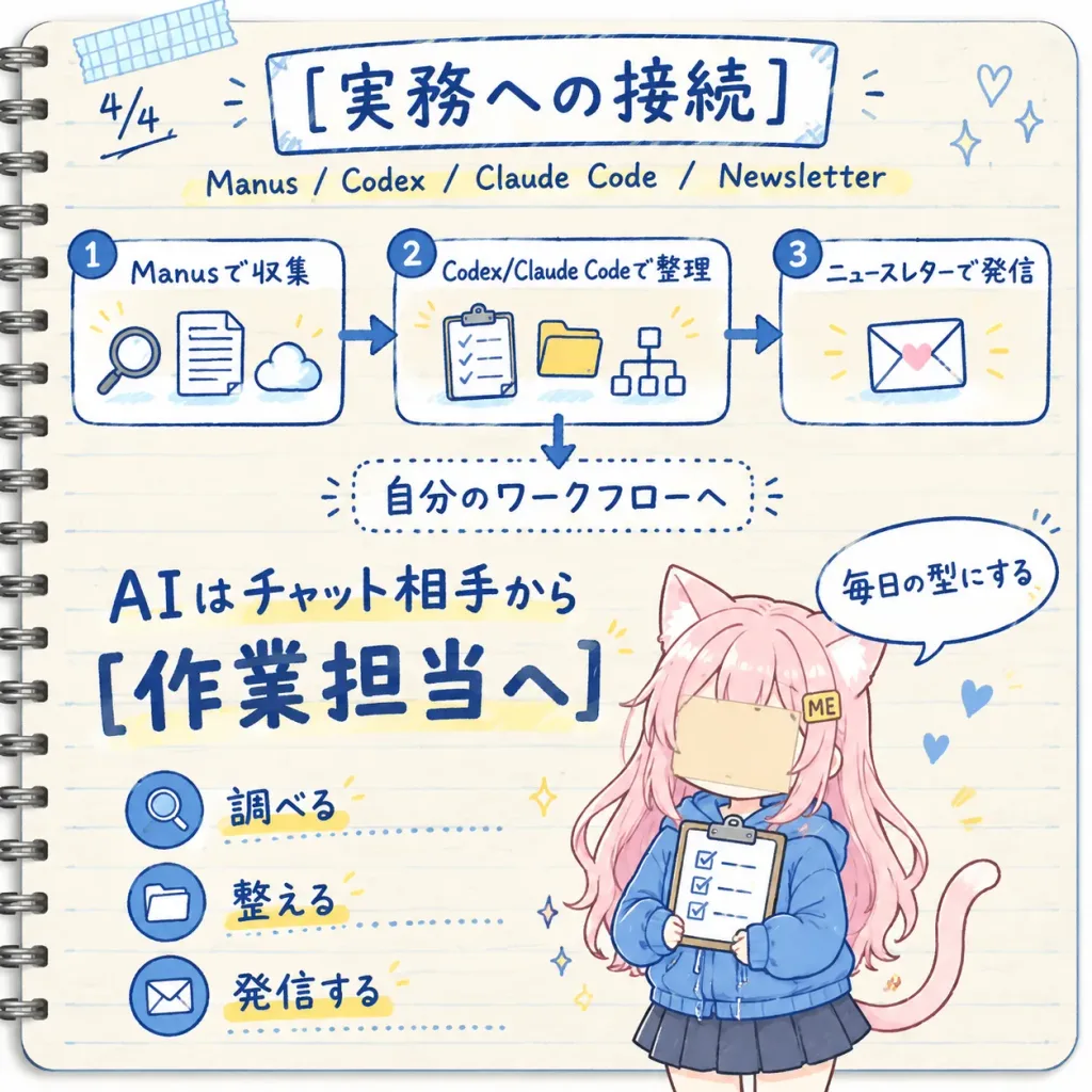 Japanese AI Workflow Notebook Infographic