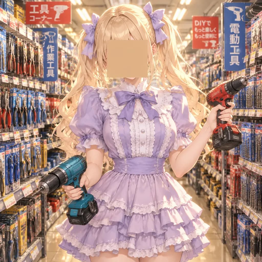 Anime Mechanic in Hardware Store