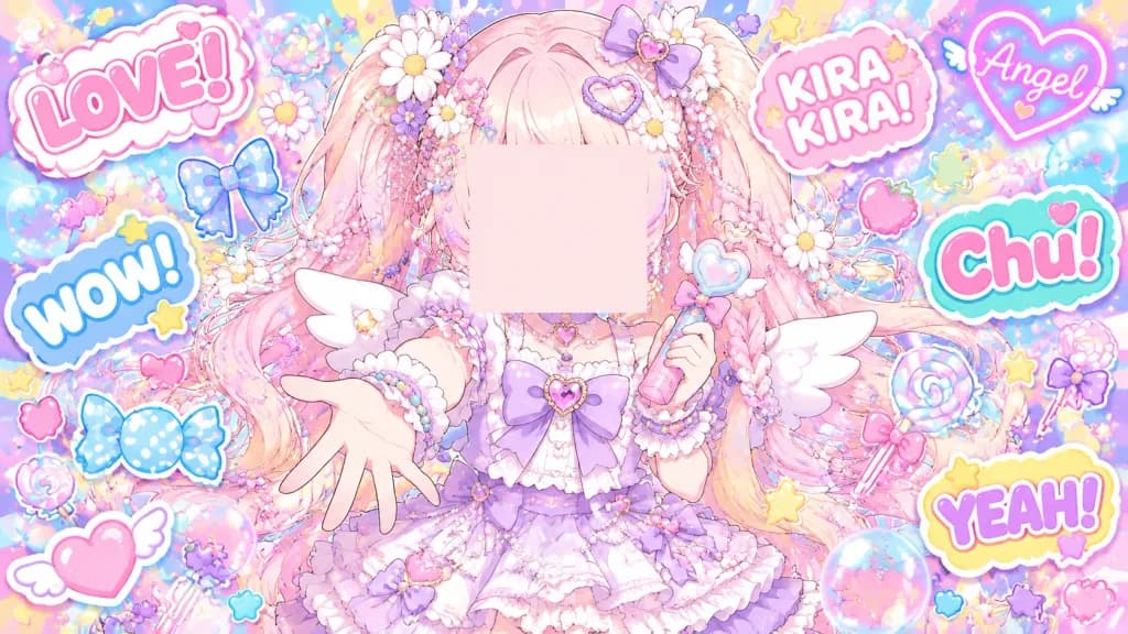 Decora Angel Girl Sticker Collage