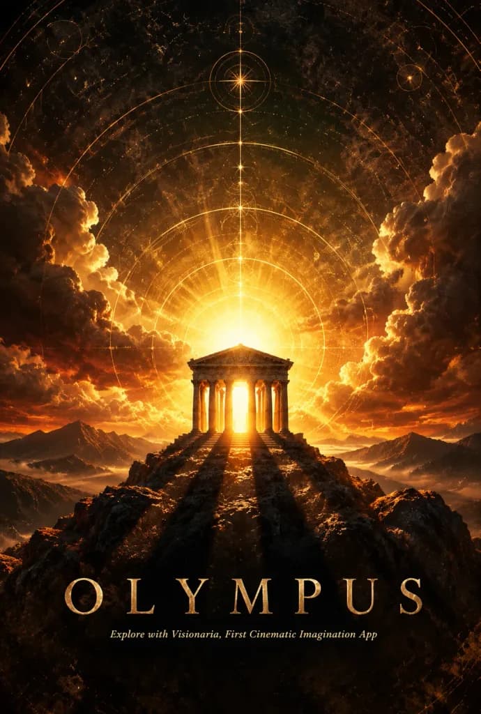 Mythological Olympus Cinematic Travel Poster
