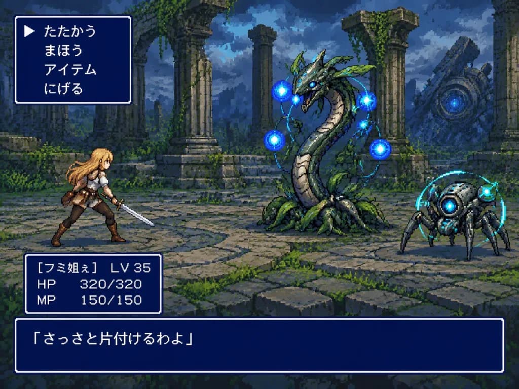 16-Bit Retro RPG Battle Screen